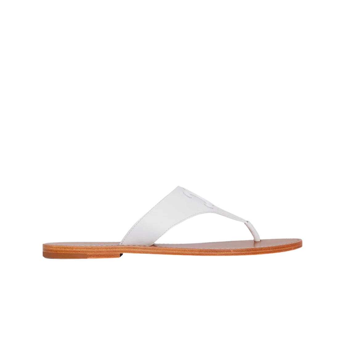 WOMEN TRIOMPHE FLAT THONG IN CALFSKIN BLACK main image 0