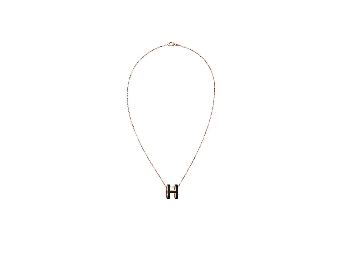 Hermès h deals necklace rose gold