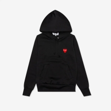 Buy (W) Play Comme des Garcons Hooded Sweatshirt Black at Sasom – Authentic and Ready to Ship