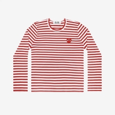 Buy (W) Play Comme des Garcons Striped LS T-Shirt Red White at Sasom – Authentic and Ready to Ship