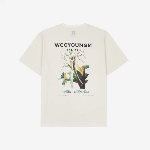 SASOM | apparel Wooyoungmi Flower Print Back Logo T-Shirt Ivory - 23SS  Check the latest price now!