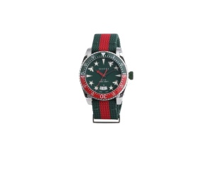 Buy Gucci Dive Quartz Green Dial Two Tone Nato Strap Watch 40MM Green Red at Sasom – Authentic and Ready to Ship